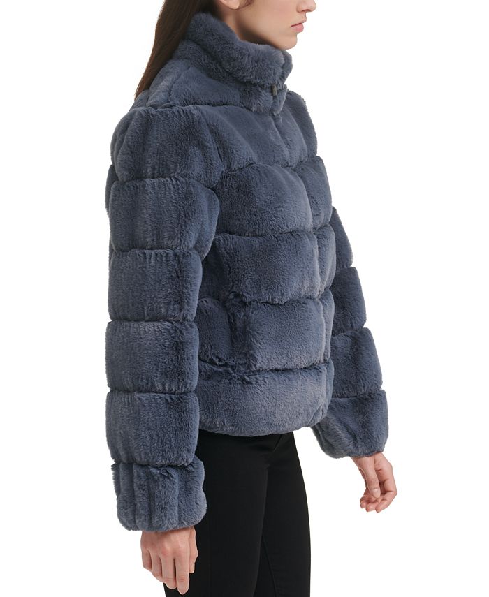 Calvin Klein Women's Faux-Fur Zip-Front Coat - Macy's