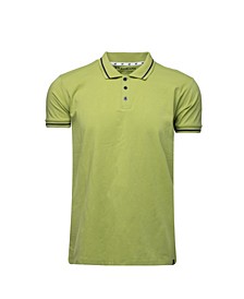 Men's Basic Short Sleeve Rib Polo Shirt