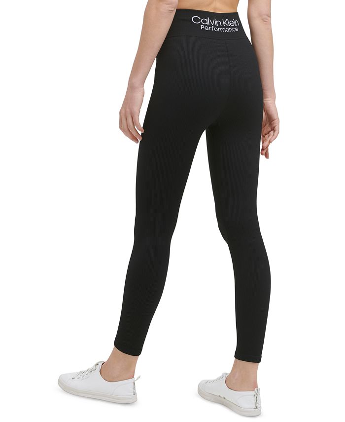 Calvin Klein Performance Women's Logo High Waisted 7/8 Tights / Leggings -  Black