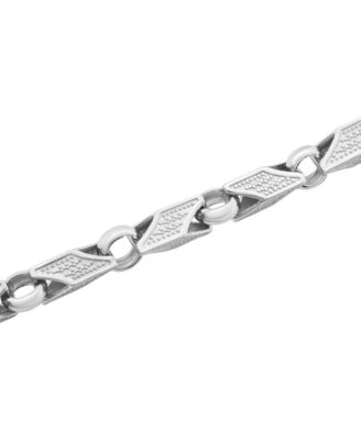 Men's Polished Link Bracelet in Sterling Silver