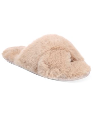 faux fur slide slippers