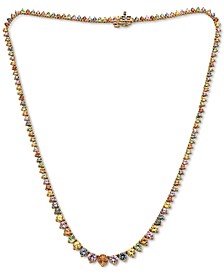 EFFY® Multi-Sapphire All-Around Graduated 16" Statement Necklace in 14k Gold