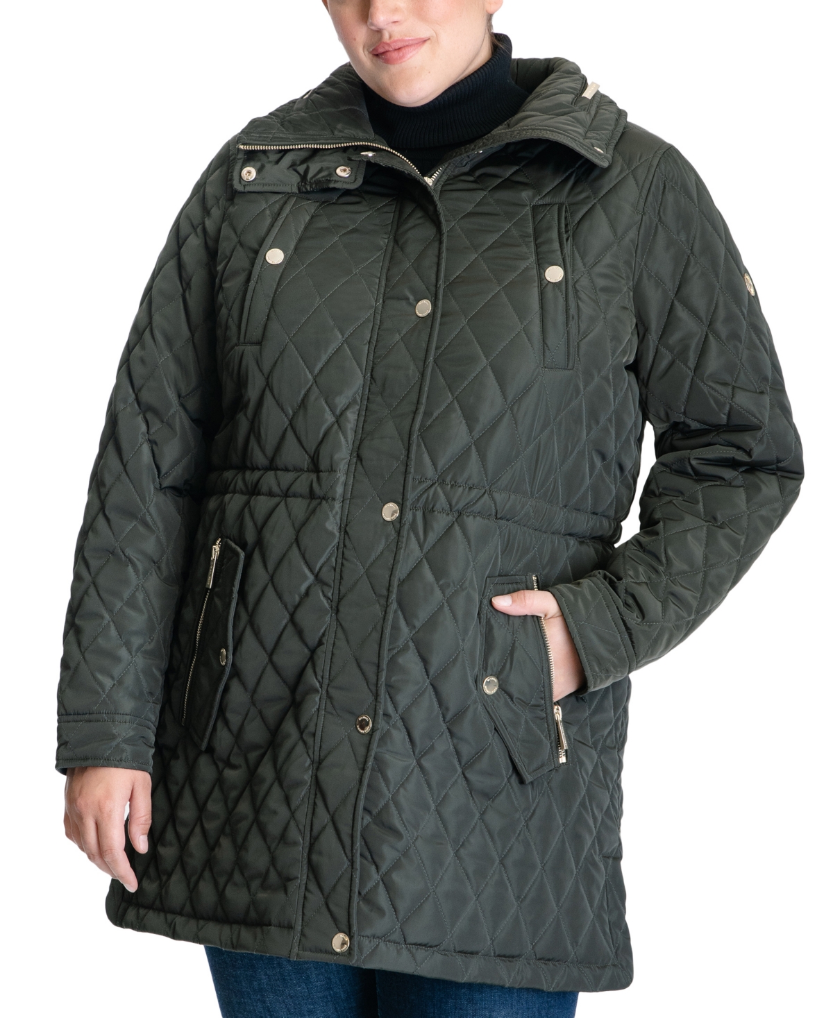 Michael michael kors hooded quilted anorak coat sale