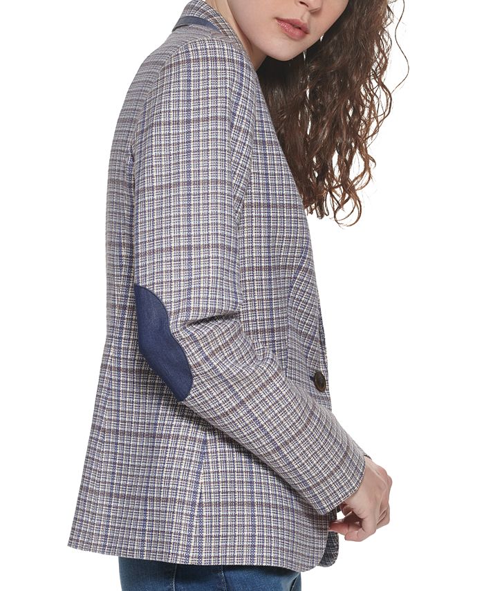 Tommy Hilfiger Plaid ElbowPatch Blazer Macy's