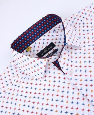Men's Slim Fit Business Nautical Button Down Dress Shirt