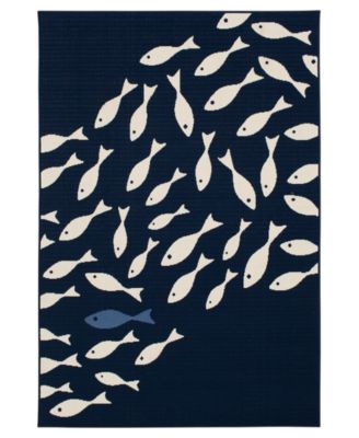 Vera Swimming Fish 6'7" x 9'6" Outdoor Area Rug