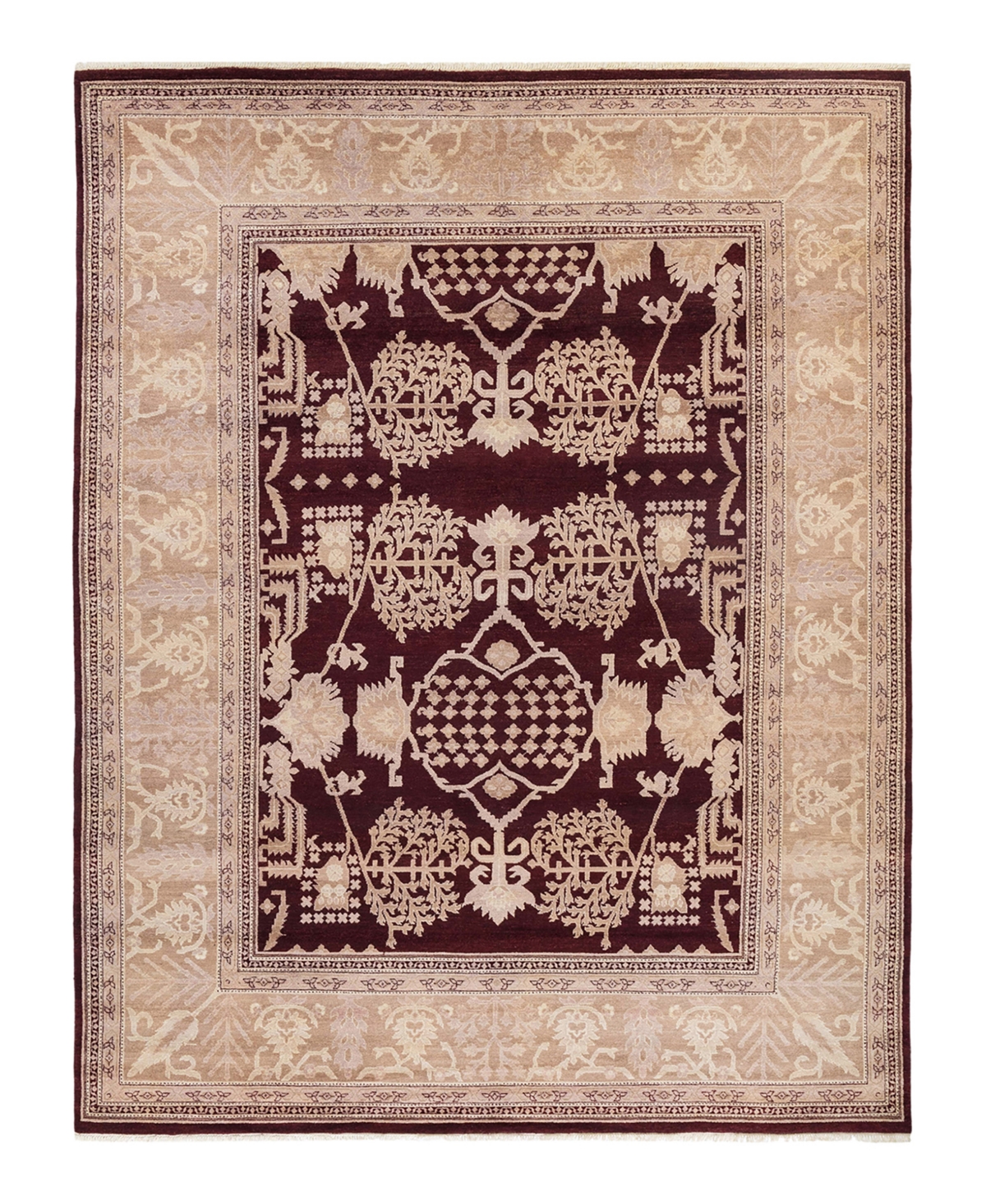 Closeout! Adorn Hand Woven Rugs Eclectic M1461 9'4in x 12' Area Rug - Burgundy