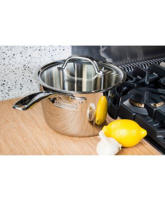 Contemporary 3-Ply, 3.4-Quart Stainless Steel Sauce Pan