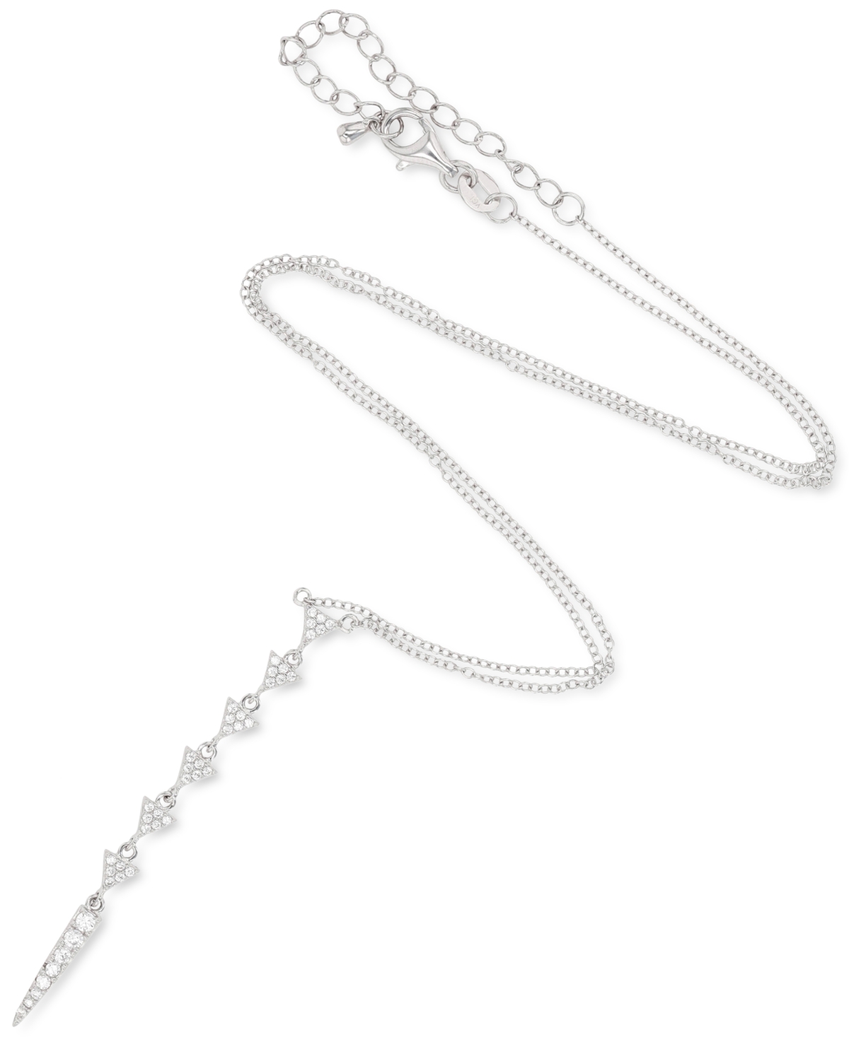 Cubic Zirconia Triangle Lariat Necklace  16