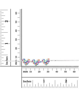 Rainbow Cubic Zirconia Pav&eacute; Triple Heart Bolo Bracelet in Sterling Silver (Also in 14k Gold Over Silver)