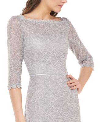 Robe De Soirée JS Boutique - Taille 6, Bleu Marine, Devant Ajouré, Manches Courtes, Neuve