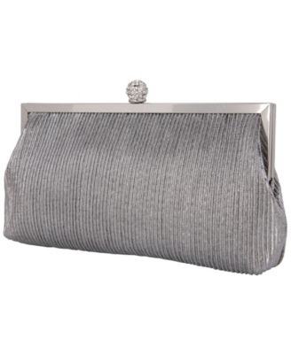 Women's Pleated Metallic Frame Clutch
