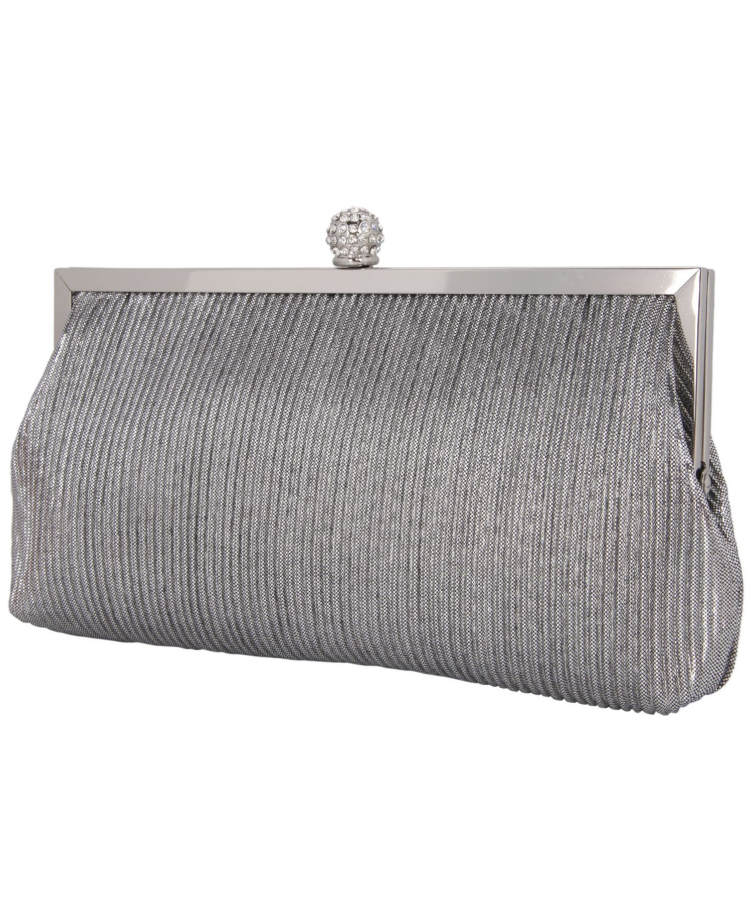 Women's Pleated Metallic Frame Clutch