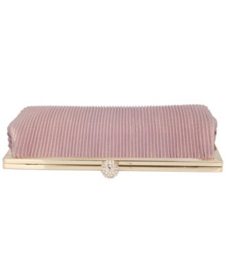 Women's Pleated Metallic Frame Clutch