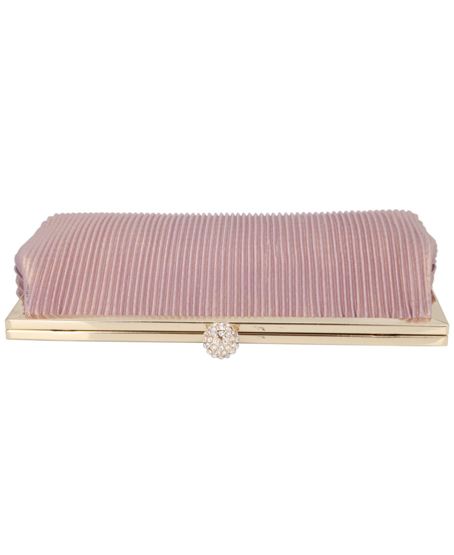 Women's Pleated Metallic Frame Clutch