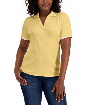 Karen Scott Cotton Piped Polo Created for Macy's