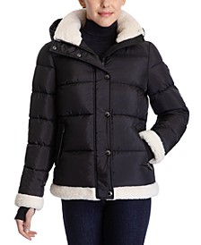 Women's Hooded Faux-Fur-Trim Puffer Coat, Created for Macy's