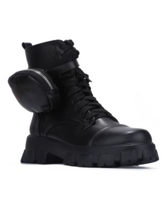 Macy's black combat boots best sale