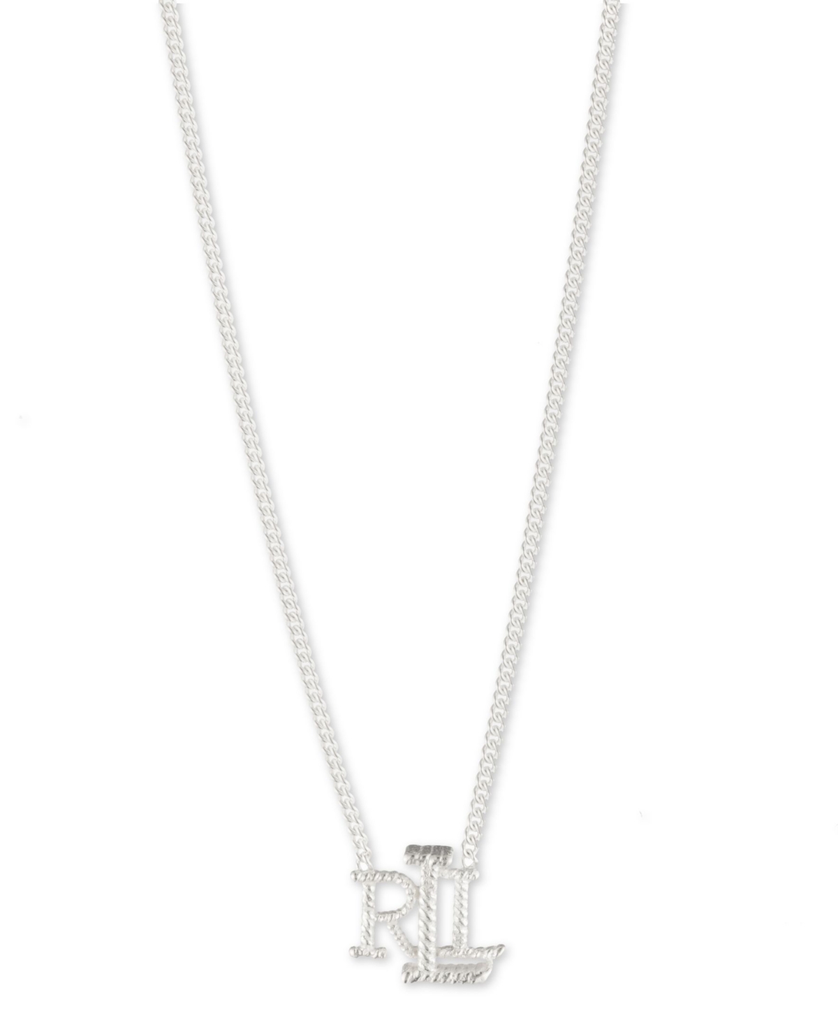 Lauren Ralph Lauren Women's Chain Lrl Logo Pendant Necklace In Silver