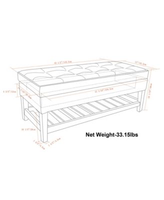 Cosmopolitan Traditional Rectangle Storage Ottoman Bench