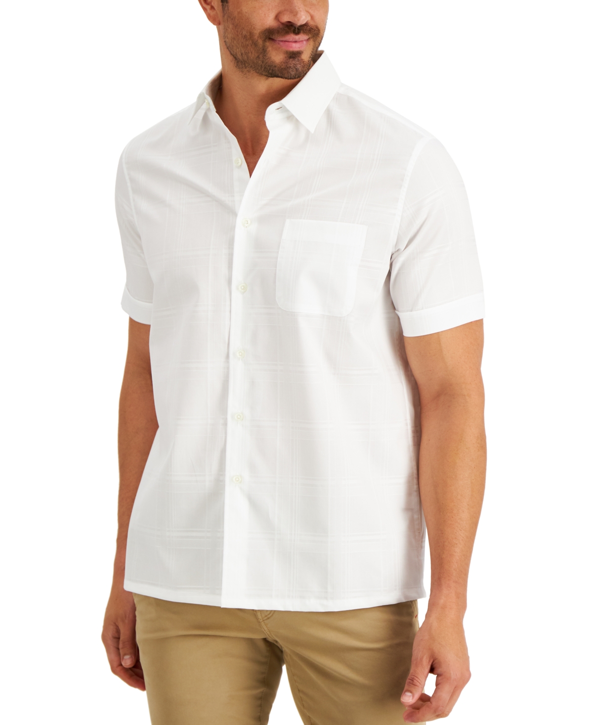 Men's Inaldo Shirt, Created for Macy's - White Pure
