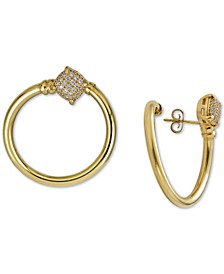 Diamond Cluster Spiral Hoop Earrings (3/8 ct. t.w.) in 14k Gold-Plated Sterling Silver