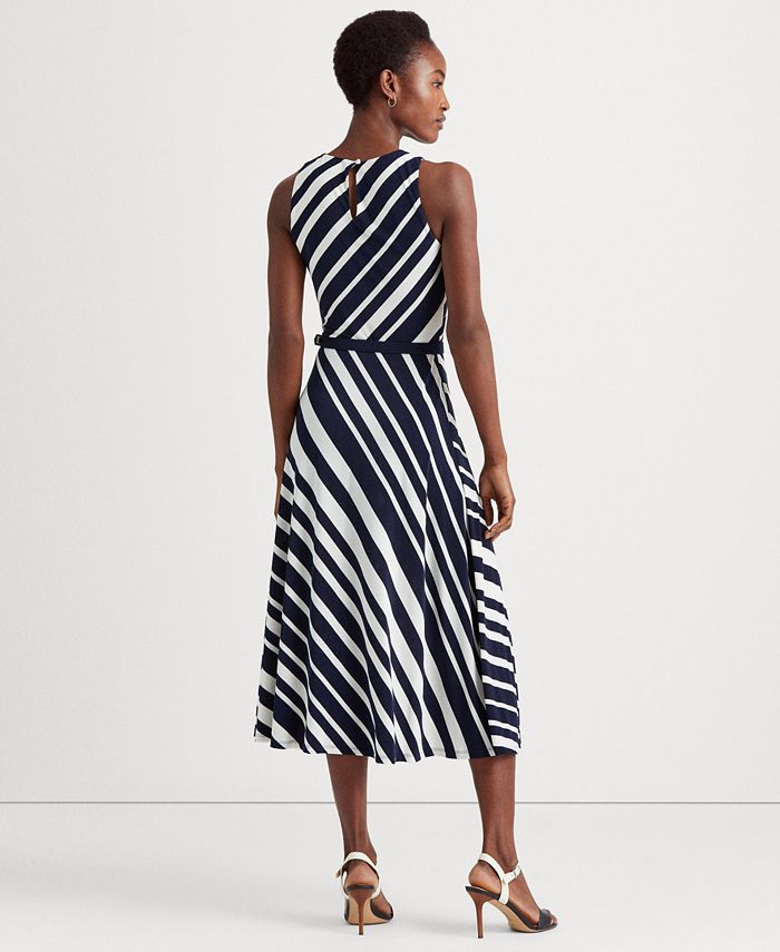 Lauren Ralph Lauren Striped Belted Jersey Dress & Reviews - Dresses ...