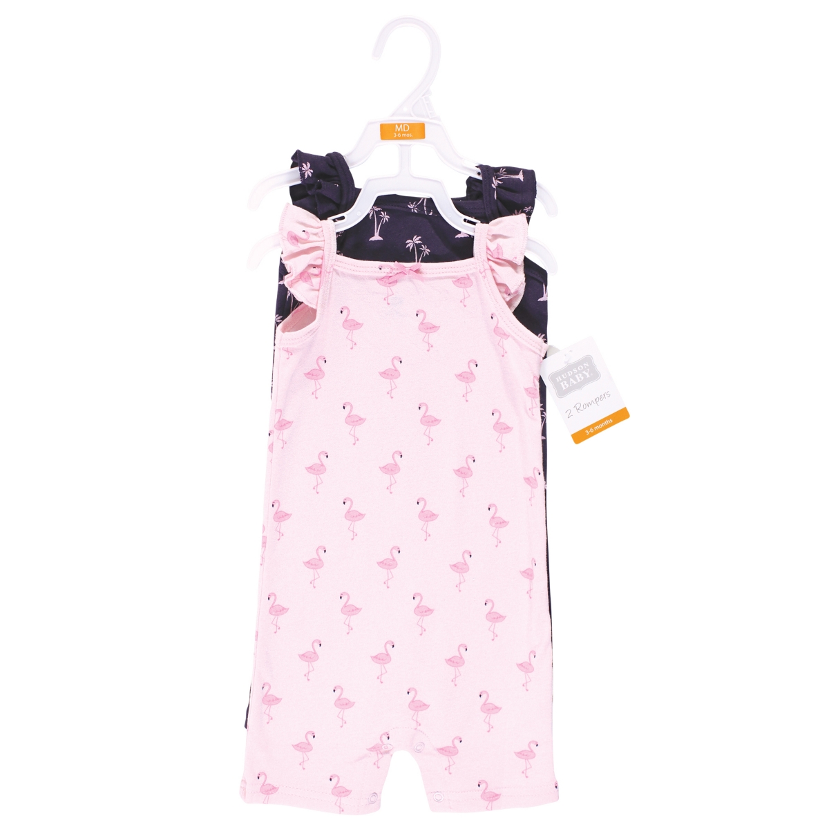 Hudson Baby Baby Girls Cotton Rompers,- Flamingo