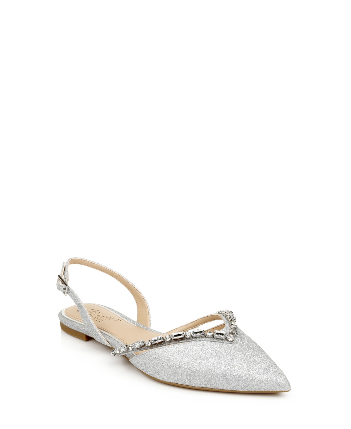 Women's Camden Slingback Pointed Toe Evening Flats - Silver Glitter