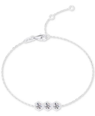 De Beers Forevermark - Diamond Three Stone Honeycomb Chain Bracelet (5/8 ct. t.w.) in 14k White Gold