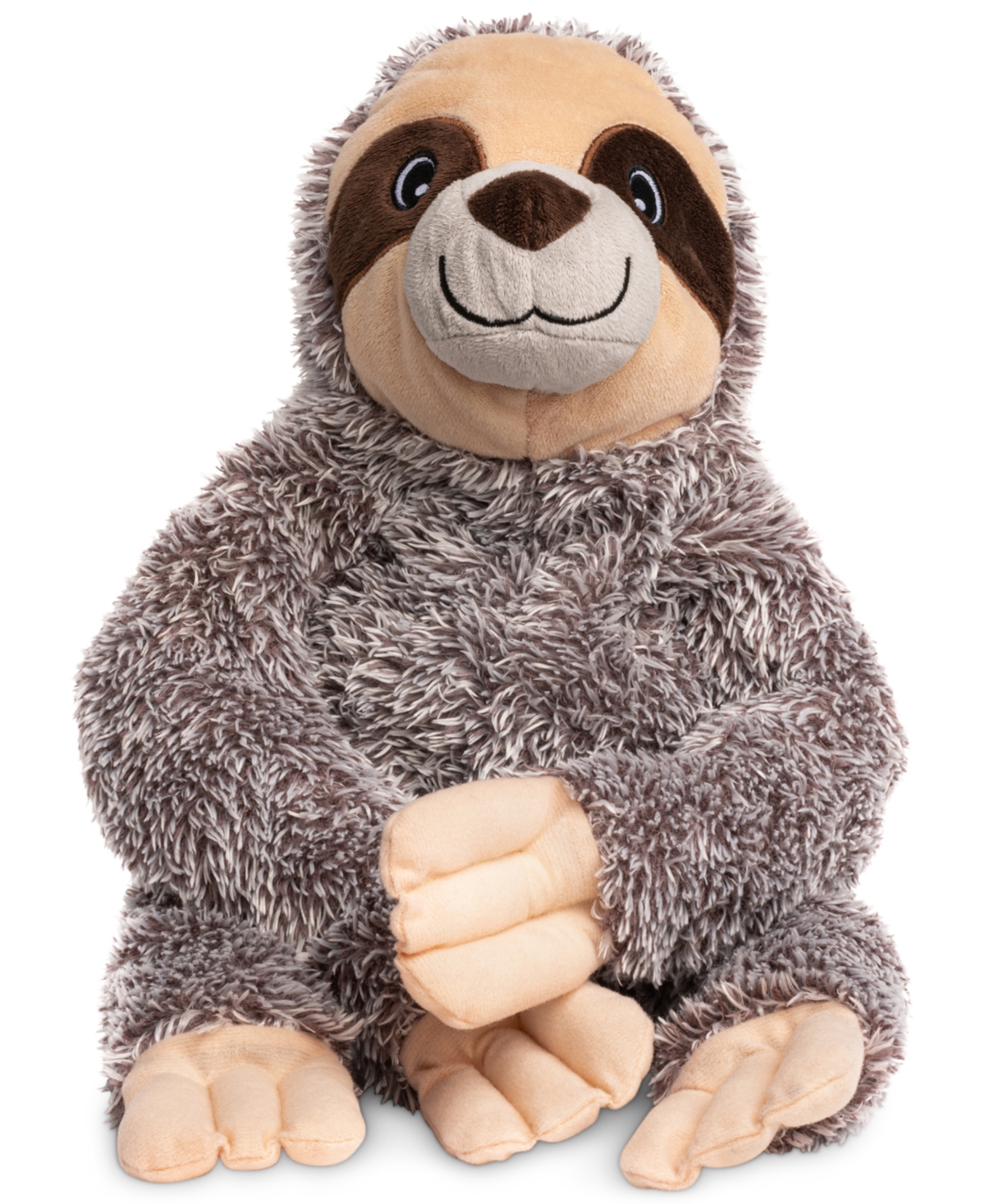 Fluffy Sloth Pet Toy, Small - Grey