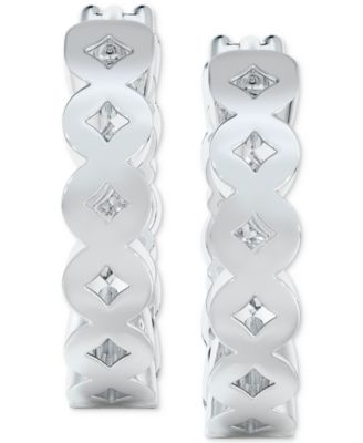 Diamond Extra Small Hoop Earrings (3/4 ct. t.w.) in 14k White Gold, 0.385"