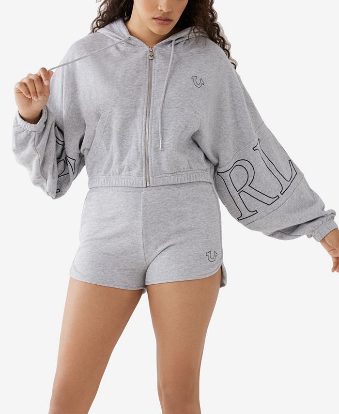 True religion cropped hoodie sales