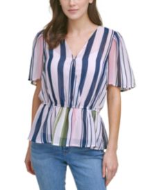 Striped Peplum-Hem Top