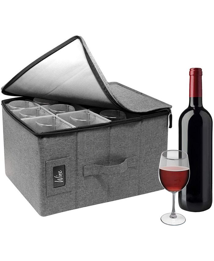 Sorbus Wine Glasses Storage Box Macy's