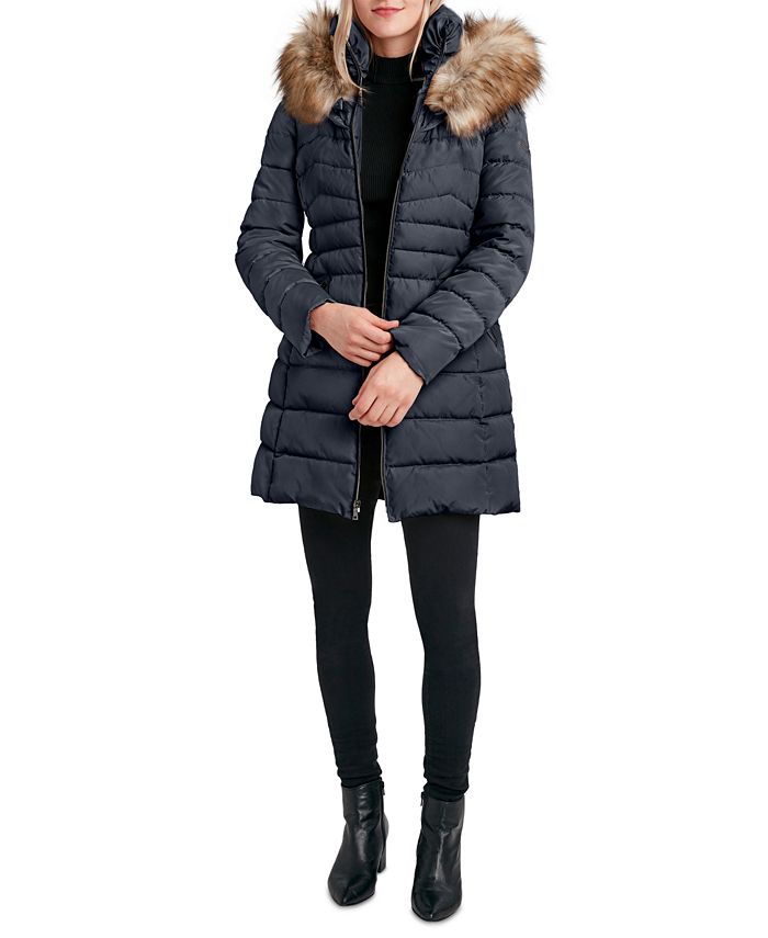 Laundry by Shelli Segal Women's FauxFurTrim Hooded Puffer Coat