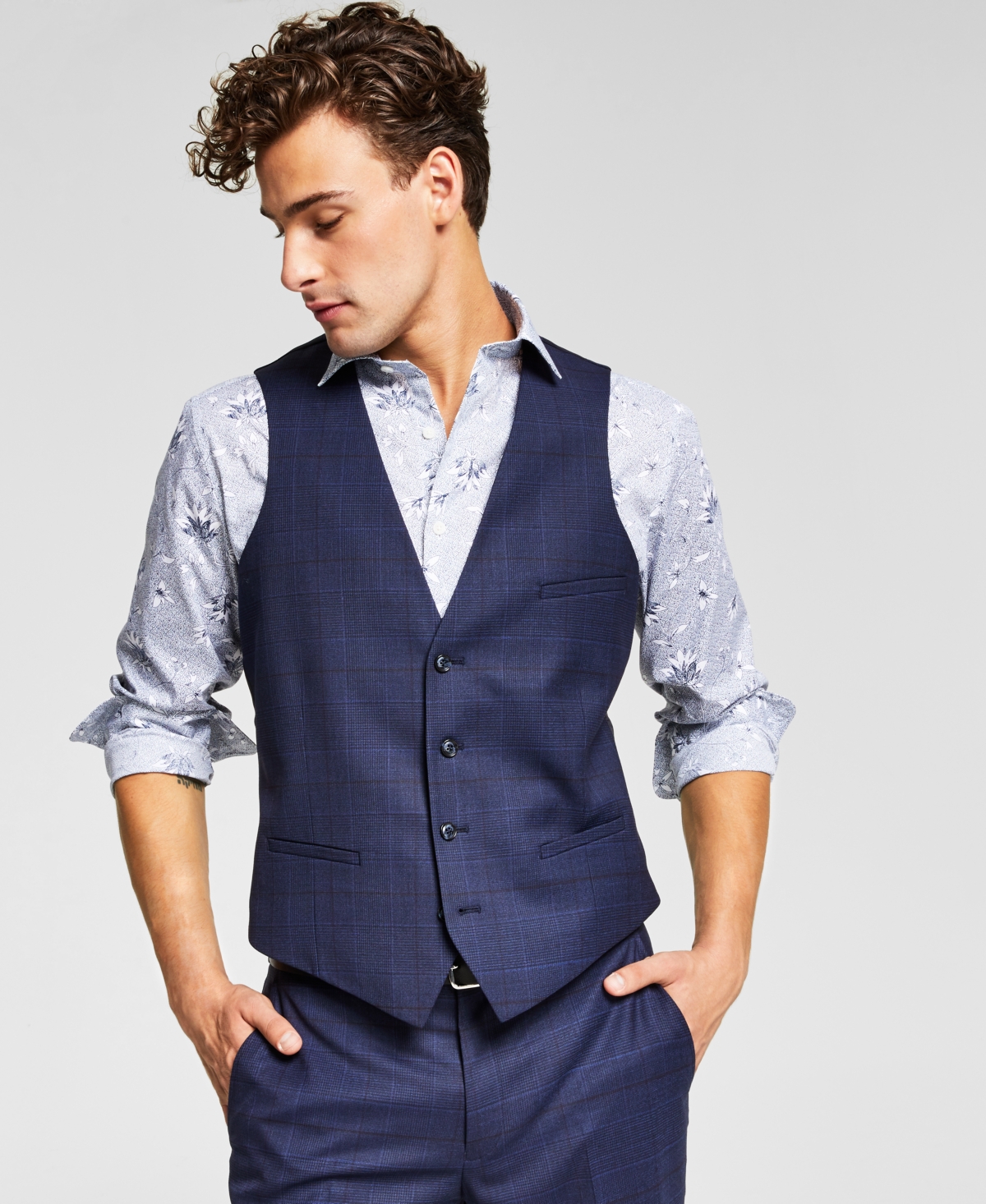 Bar Iii Men's Slim-Fit Wool Suit Vest, Created for Macy's