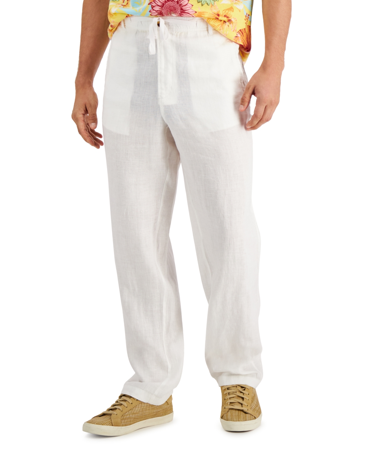 Macy's white linen pants on sale