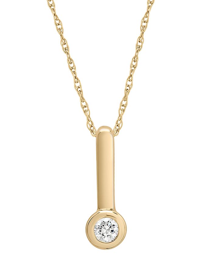 Wrapped - Diamond Drop Pendant Necklace (1/10 ct. t.w.) in 14k Gold, 16" + 2" extender