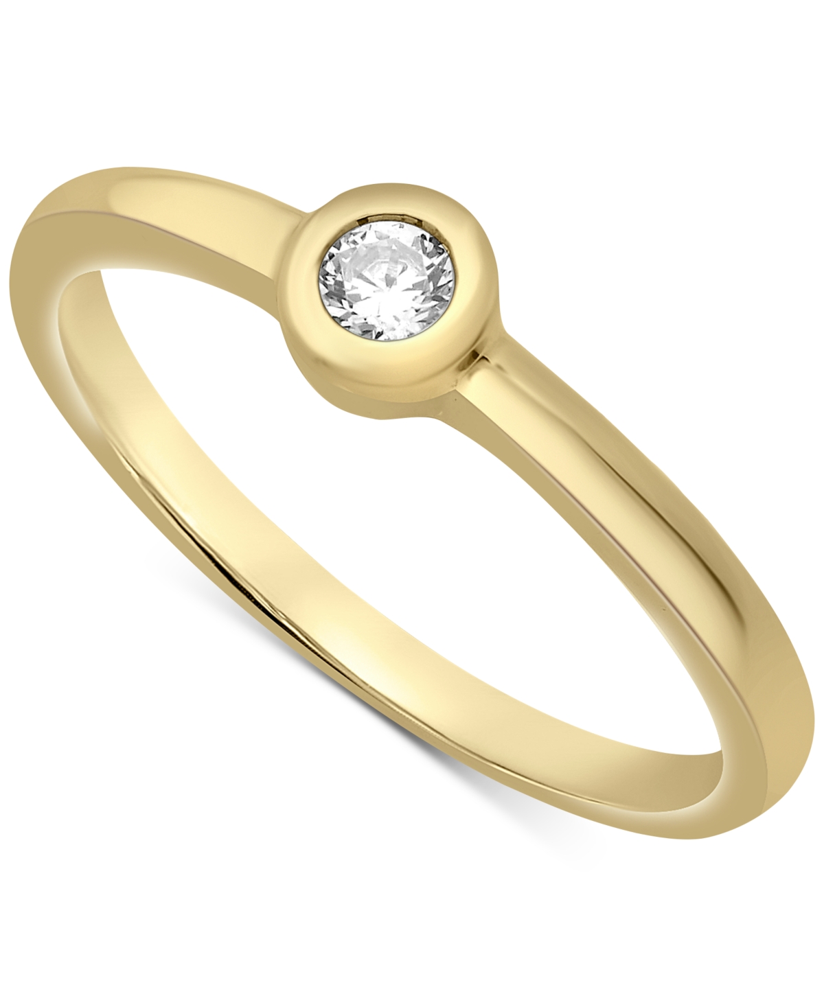 Certified Diamond Bezel Ring (1/10 ct. t.w.) in 14k Gold, Created for Macy's - Yellow Gold