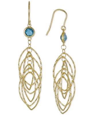 Amethyst Bezel Spiral Drop Earrings (1-5/8 ct. t.w.) in 14k Gold-Plated Sterling Silver (Also in Onyx & Sky Blue Topaz)