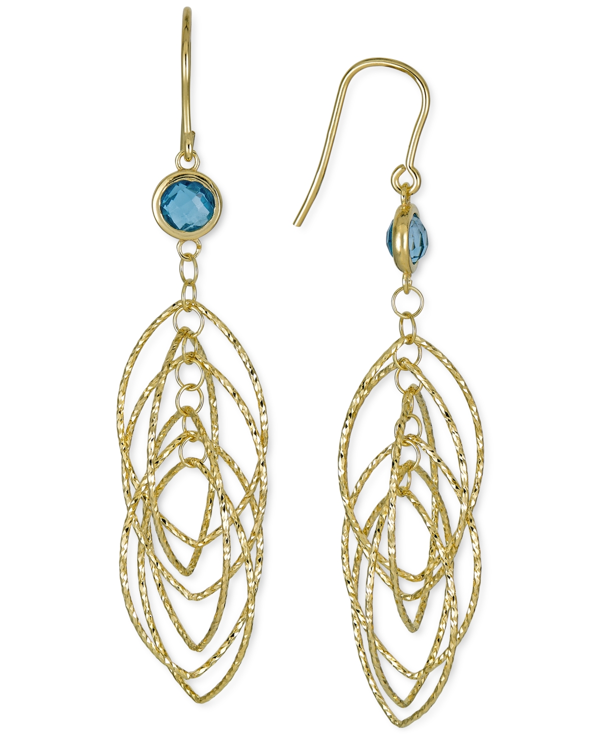 Amethyst Bezel Spiral Drop Earrings (1-5/8 ct. t.w.) in 14k Gold-Plated Sterling Silver (Also in Onyx & - Sky Blue Topaz