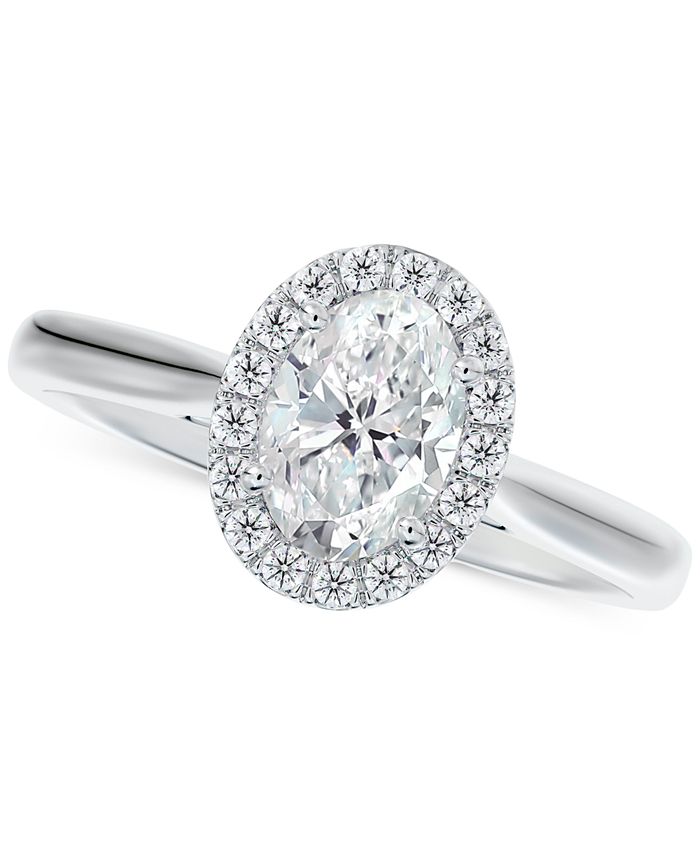 De Beers Forevermark - Diamond Oval Halo Engagement Ring (5/8 ct. t.w.) in 14k White Gold