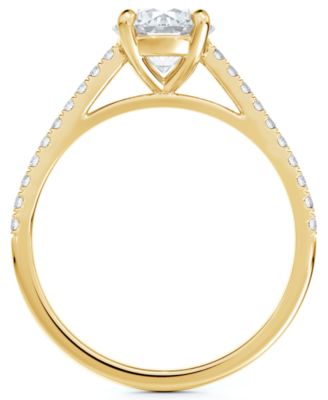 Diamond Cathedral Pav&eacute; Band Engagement Ring (5/8 ct. t.w.) in 14k White, Yellow or Rose Gold