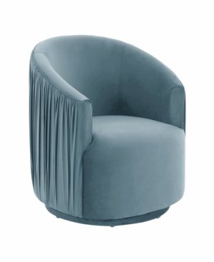 Tov Furniture London Pleated Swivel Chair In Blue