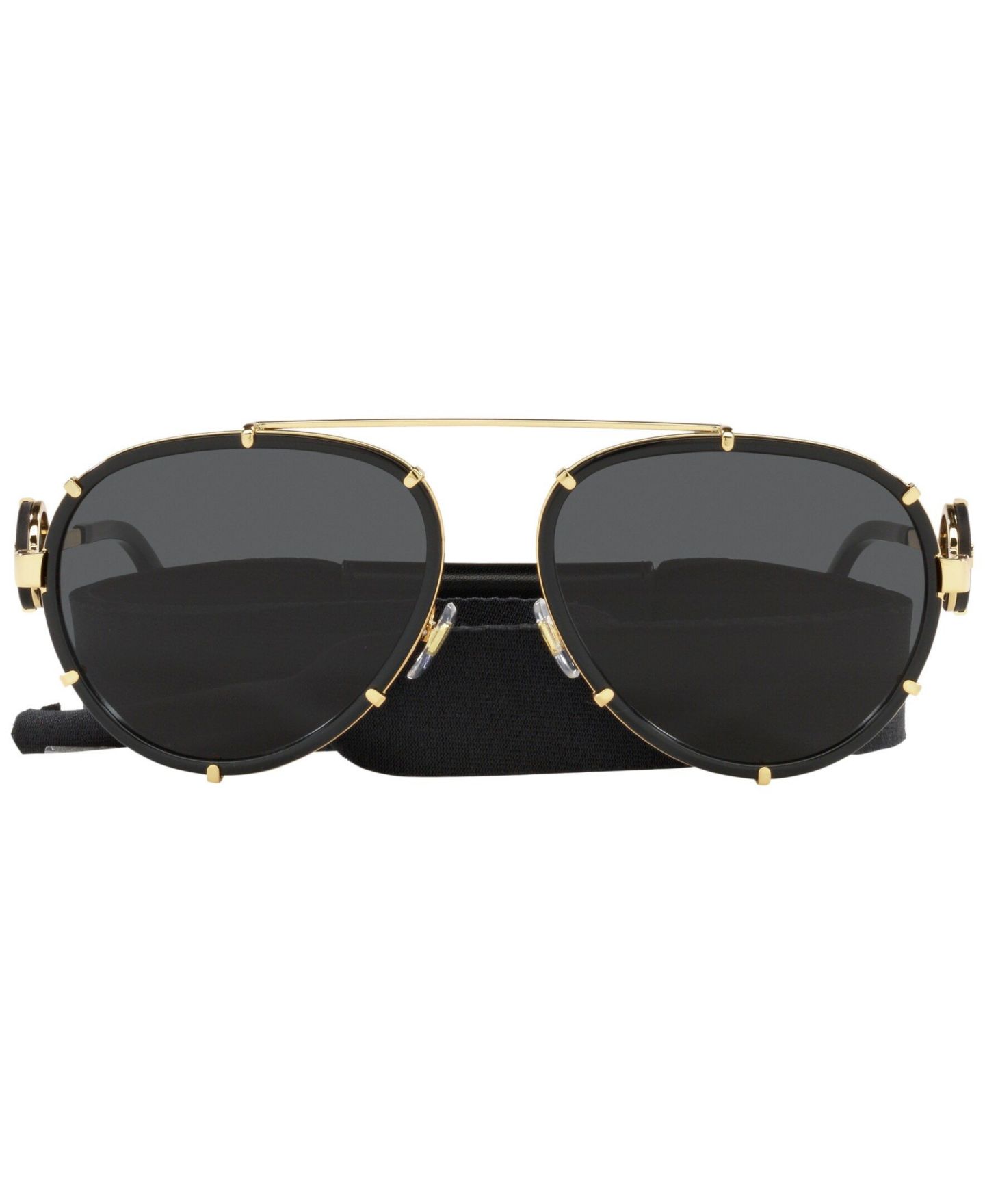 Женские солнцезащитные очки Versace Sunglasses, VE2232, цвет: Чёрный — фото 2