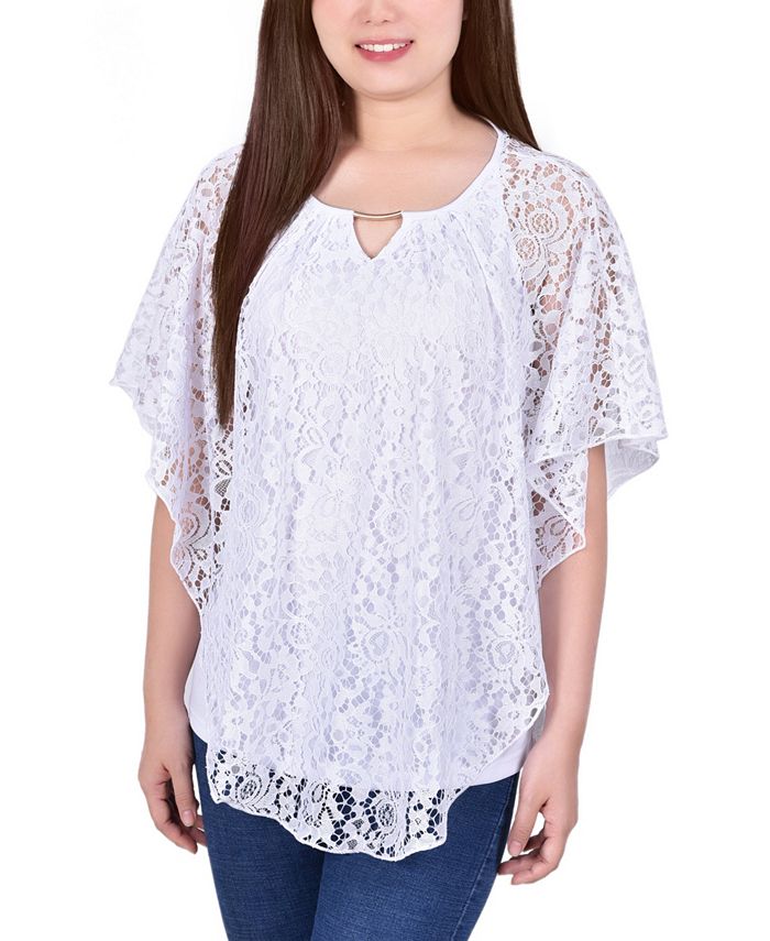 Macy's white lace sales top