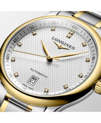 Men's Swiss Automatic Master Diamond Accent 18k Gold and Stainless Steel Bracelet Watch 39mm L26285777