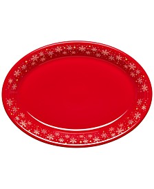 Scarlet Snowflake 13" Serving Platter