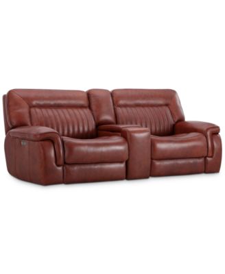 Furniture - Thaniel 3-Pc. Leather Sofa with 2 Power Recliners and 1 USB Console